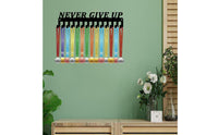 Holds Multiple Medals Race Medal Holder Motivational Design Wall Mounted Medal Hanger Cut for Athletes, Gymnasts