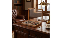Wooden Pen Display Case with Glass Lid 10-Slot Pen Storage Box Transparent Desktop for Collectors, Enthusiasts, Desk, Office