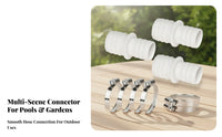3 Pieces PP Plastic 32 Mm Hose Adapter White Stepped Hose Adapter Metal Fluid Connector for Aquariums
