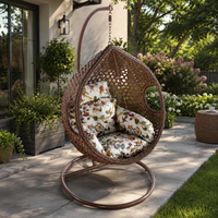 Egg-Shaped Hammock Chair, Large, Freestanding, PE Rattan, Balcony, Outdoor Use
