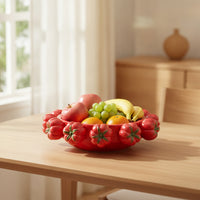 Ceramic Bowl with Tomatoes Glazed Fruit Bowl with Fruit-Themed Design Glossy Tomato Serving Dish for Home Stylists, Hosts, Dining Table