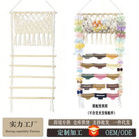 Wall-Mounted Hanging Organizer with Net for Hair Clips and Children's Items, 6 Layers, Cotton, Modern Simple Style