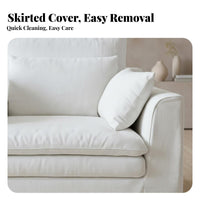 3-Seater Straight Sofa Wabi-Sabi Design 3-Seater Settee Removable and cleanable Cover Couch for Interior Designers, Homeowners, Lounge Area, Office
