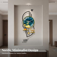 Creative Design Modern Decorative Wall Clock Battery Operated Decorative Analog Clock Silent Movement for Couples, Bedroom, Hallway, Kitchen
