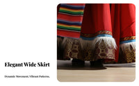 Tibetan Dance Dress Breathable Material Chinese Ethnic Dance Costume Mongolian Performance Gown Handmade Accessories