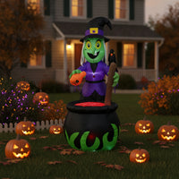 Inflate Inflatable Witch in Pot Outdoor Inflatable Witch and Pot Bright Safe for Yard, Halloween Party