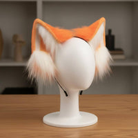 Faux Animal Ear Headband Handmade Animal Ear Cosplay Headwear Soft & Comfortable Fuzzy Animal Ears for Girls, Women, Live Broadcasting, Parties