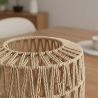 Handwoven Handmade Lantern Lampshade Rattan Design Boho Hanging Light E26/E27 Bulb Base Woven Hanging Lamp LED Compatible for Restaurant, Hotel, Homestay