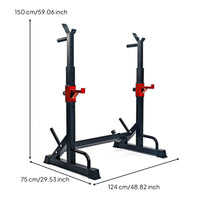 2 Pieces Squat Stand with Adjustable Hooks Freestanding Barbell Rack Heavy-Duty Sturdy for Home Gym Owners