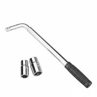 Labor Saving 4 Way Wheel Wrench Heavy Duty 4 Way Lug Wrench Universal Fit Sockets for DIYers, Emergency, Roadside