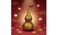 Gourd Ornament with Animal Finial Decorative Brass Gourd Traditional Figurine for Collectors