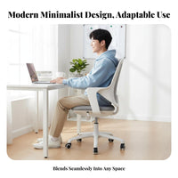 Lumbar Support Wheeled Computer Chair Adjustable Height Swivel Seat Rolling Casters Office Furniture Ergonomic Design for Students, Study Room, Bedroom