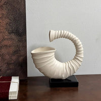 Japanese Retro Wabi-Sabi Aesthetic Ornament Elegant Design Spiral Shaped Statue Minimalist Decor Resin Spiral Art Piece Artistic Accent for Tea Room, Bookshelf, Office, Entryway