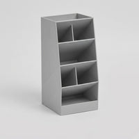 Angled Pen Holder for Desk, Desktop Storage Organizer for Office, Slanted Stationery for Students, Clear Square Design