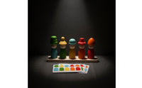 Wooden Matching Toy with Peg Dolls Sensory Toy with Picture Cards Creative Wooden Peg Dolls for Classroom