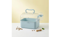 Top Handle Hamster Carrier Cage Water Bottle Portable Hamster Cage Transparent
