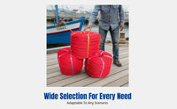 Polypropylene Safety Rope, Red 3-Strand, High Strength, Port, Marine, Fishing, Lifting, Multipurpose