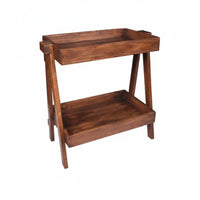 2-Tier Collapsible Shelf Space-Saving 2-Tier Plant Stand Stable Structure