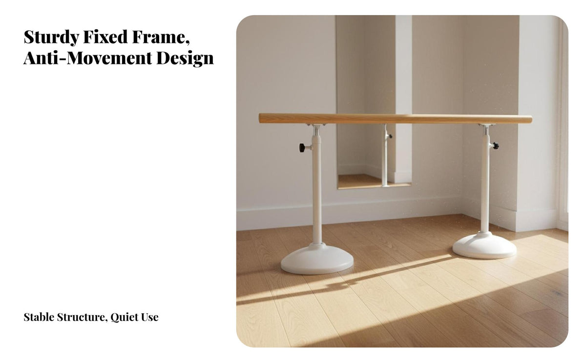 Non-Slip Feet Freestanding Ballet Barre Stable Weighted Base Portable Ballet Barre Easy Installation Freestanding Dance Bar Sturdy Construction for Children, Dancers, Beginners, Gym