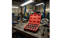 5 Pieces Impact Socket Set with Case Narrow-Wall Socket Set with Case Heavy-Duty Tools for Automotive Repair, Garage