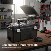 Industrial Grade Multi-Layer Tool Container Multipurpose 3-Tier Cantilever Tray Case Portable Toolbox Heavy-Duty for DIY Enthusiasts, Professionals, Workshop, Car Trunk, Garage, Job Site