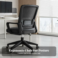 Ergonomic Design Mesh spine-supporting rotate Chair effortless Rolling Casters Computer Seat Breathable spine-supportingrest Desk Seating Support for Remote Workers, Students, Conference Room