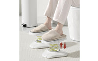 Spring Footrest Curved Foot Stool with Spring Portable Footstool Comfortable Ottoman Sturdy for Office, Toilet