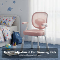 Support Ergonomic Student Seat High-Density Foam Cushion Adjustable Ergonomic Writing Chair Breathable Mesh Back children's Furniture Stable 4-Leg Base for Students, Kids 5-13, Parents, Study Room, Bedroom, Home