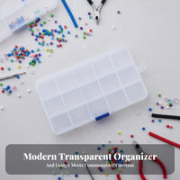 Clear Compartment Container Transparent Multi-Grid Organizer Case Dustproof Clear Divider Storage Container for Hobbyists, Craft Room