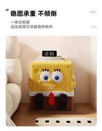 海绵宝宝床头柜小型创意卧室床边几卡通柜子可爱儿童收纳柜置物架 海绵宝宝抽屉床头柜⭐可做边几收纳 整装（无需安装开箱即用）