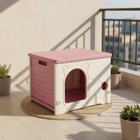 Rainproof Plastic Outdoor Kitten House Sunproof Weather-Resistant Stray Kitten Shelter Sturdy Semi-Enclosed Pet Villa Easy to Clean for Backyard, Garden