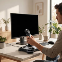 3-Axis Flight Joystick with Throttle Programmable Joystick with Throttle Ergonomic HOTAS Controller Adjustable for Gamers