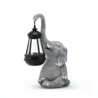 Cage-Style Elephant Statue with Lantern Carved Elephant Garden Sculpture Weather-Resistant Garden Ornament with Lantern Sturdy for Gardeners