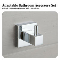 Rustproof Square Wall-Mounted Hook Waterproof Square Base Robe Hook Modern Design Bathroom Accessory Easy Installation for Homeowners, Hotel Managers, DIY Enthusiasts, Restroom, Entryway, Bedroom, Laundry Room