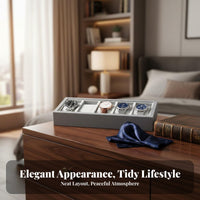 Wood Grain Finish Wooden Watch Organizer Tray Elegant Design Watch Display Tray Saves Space Soft Lining for Retailers, Men, Women, Retail Shop, Showcase, Countertop, Dresser