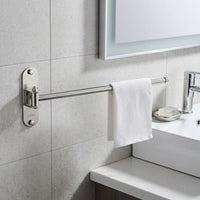 Polished Silver Towel Bar with Rotating Arm Rustproof Swing Arm Towel Bar Heavy Duty Hardware Smooth for Utility Room