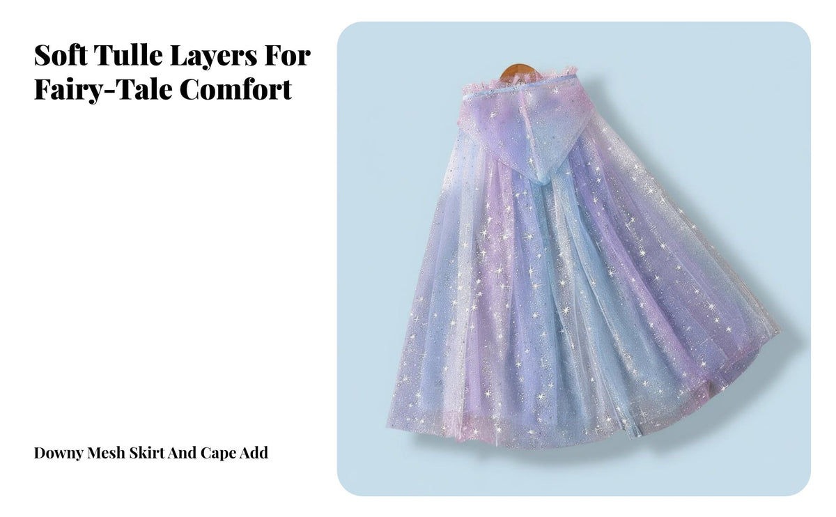 Hooded ice crystal Shawl Princess design Dress-up Cloak Sparkling ice crystals