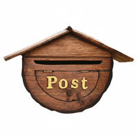Rainproof Vintage Mailbox Decorative Wooden Mailbox Rustic Vintage Post Box Waterproof for Porch, Garden