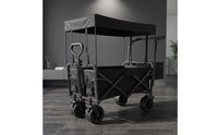 Foldable Wagon with Canopy All Terrain Folding Wagon with Canopy Folding Garden Cart Weather-Resistant Spacious for Campers