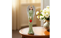 Angel Sculpture with Heart Faceless Heart-Holding Angel Figurine Resin Decor for Decorators, Collectors, Shelf, Mantel, Holiday Display