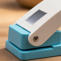 Easy to Use Postage Stamp Punch Effort Saving Scalloped Square Punch for Crafters, Kids, Journaling, Card Making