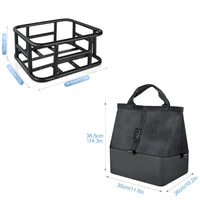Twin Handles Cycle Basket Bag Strap Closure Metal Bike Basket Lined for Grocery Shopping