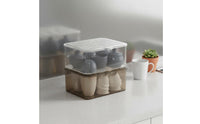 Clear Tea Storage Container with Lid Large Capacity Display Case for Living Room