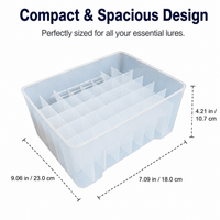 Fishing Tackle Box for Sea Anglers, Handheld Lure Storage, 40 Compartment Translucent White PP Fishing Box, 23x18x10.7cm