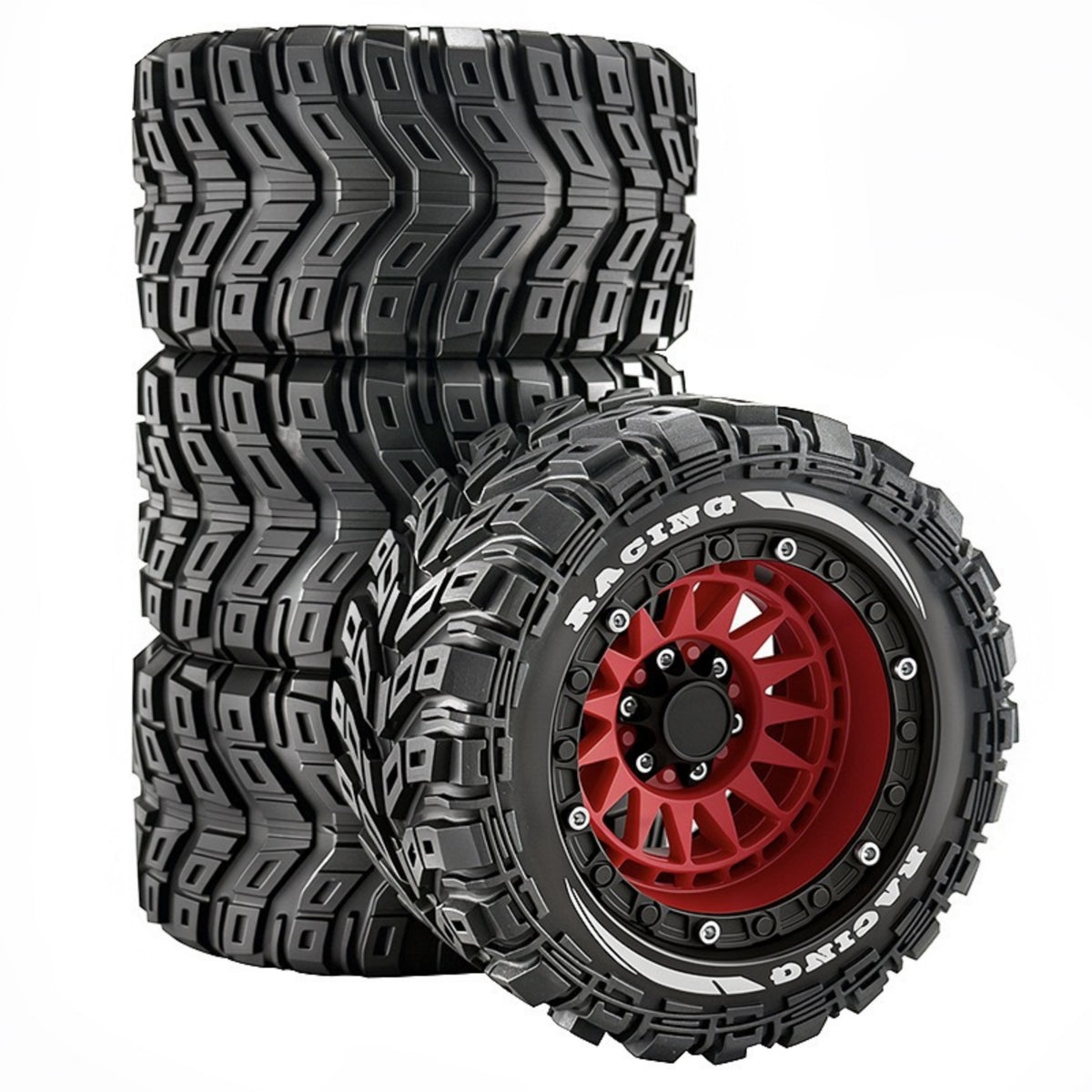 4 Pieces RC Tire and Wheel Assembly Multi-Spoke Parts Strong for Trail Use