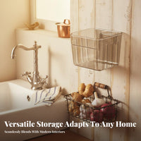 Ginger Garlic Storage Container PET Material Wall Wall-Mounted Organizer Box Drill Installation Transparent Hanging Container for Pantry, Cabinet