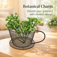 Gift Basket with Unique Tea Cup Shape for Home Decor, Wire Mesh Storage for Shelves and Organizing, Metal Design for Homemakers