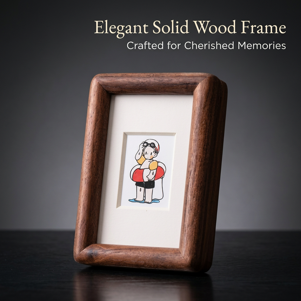 Wooden Finish Picture Frame Tabletop Photo, Solid Wood Mini Photo Frame, Mini Wooden Frame for Display, Modern Minimalist Desk Photo Stand