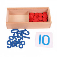 Develops Fine Movement Skills Child-Centered Numbers and Chips Set Early Learning Math Kit Wooden Number Learning Box for Preschoolers, Kids, Toddlers, Classroom, Home School