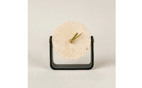 Clock with Metal Stand Decorative Stone Texture Clock Small for Entryway